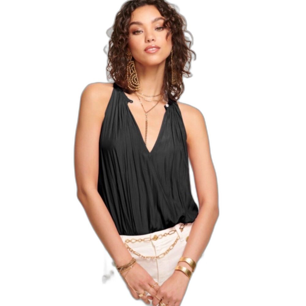 Ramy Brook Black Piper Reversible Sleeveless Tank Top Pristine XS $245